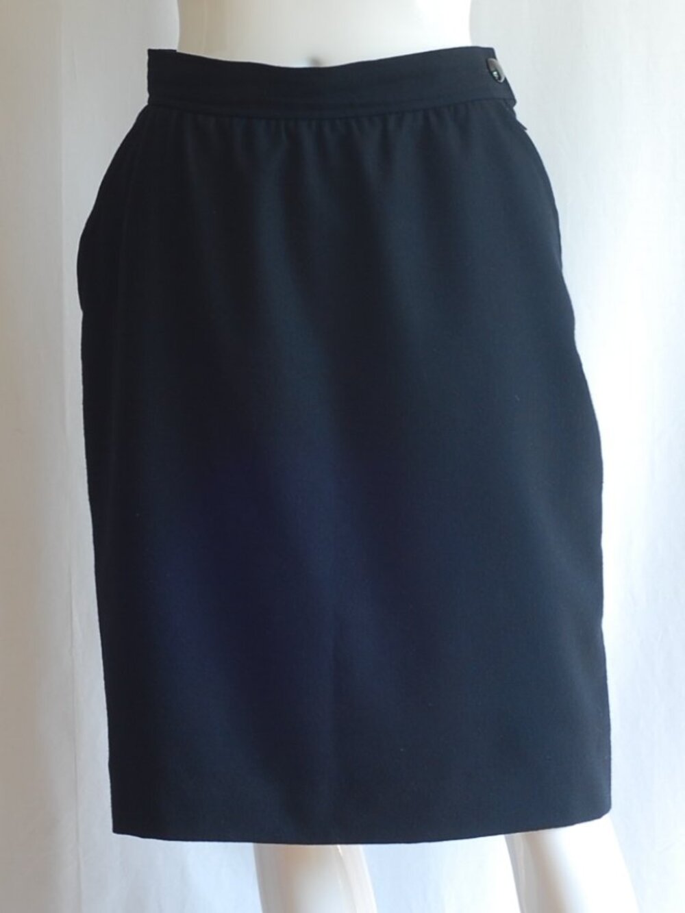 Yves Saint Laurent Variation 1980's Softly Tailored Wool Skirt